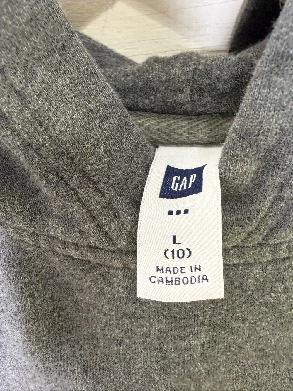 GAP • Youth Dark Charcoal Hoodie with Navy Lettering Size Large 10